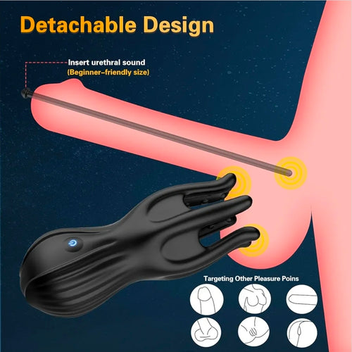Penis Vibrator & Vibrating Penis Plug Urethra Sounds Vibrator, Detachable Male Masturbator with 10 Vibrations, Sounding Rods Penis Stimulator Cock Dilator, Catheters & Sounds, Adult Sex Toys for Men